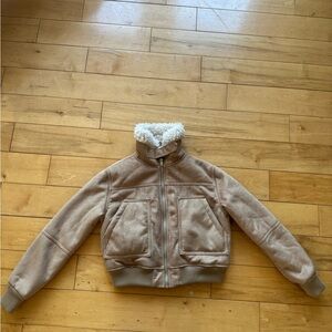 BDG Camel Shearling-Lined Jacket